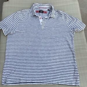 Scotch & Soda Polo. Stripped white w/navy. XXL